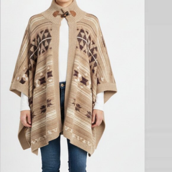 Ralph Lauren Sweaters - LRL Ralph Lauren Jeans Co. Aztec Southwest Cotton Linen Sweater Poncho S M